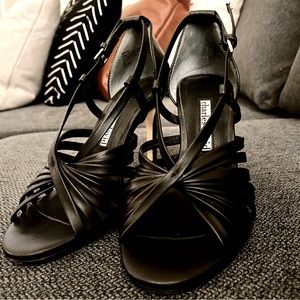 Charles David Black Open Toed Stilettos-Classy and Sheek